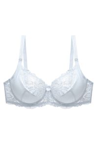 Intica - Biustonosz koronkowy push-up z efektem dekoltu Edda. Kolor: biały. Materiał: koronka. Rodzaj stanika: push-up. Wzór: koronka #1
