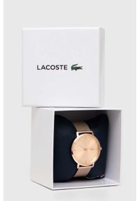 Lacoste zegarek damski kolor różowy. Kolor: różowy. Materiał: materiał #2