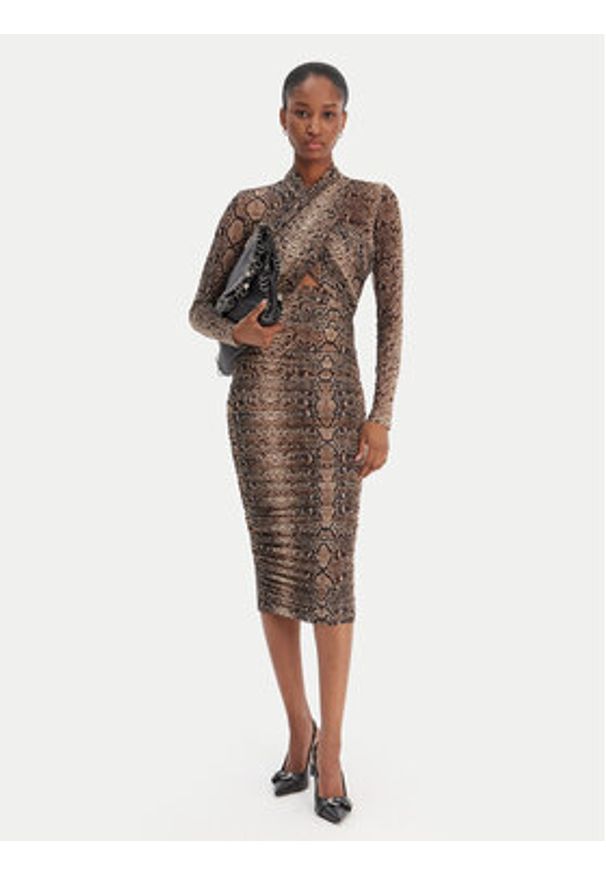 BARDOT - Bardot Sukienka koktajlowa Aliyah 56305DB4 Brązowy Slim Fit. Kolor: brązowy. Materiał: syntetyk. Styl: wizytowy