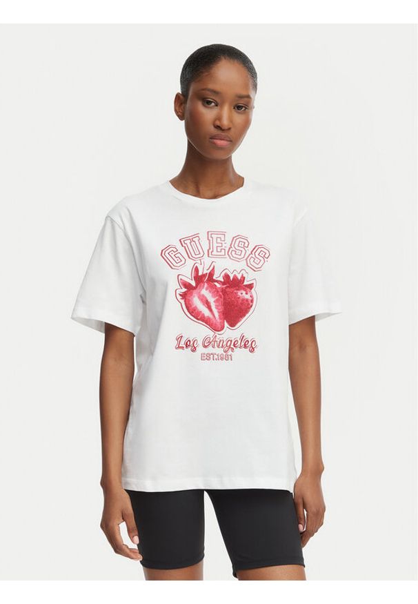Guess T-Shirt V6GI14 K2981 Biały Relaxed Fit. Kolor: biały. Materiał: bawełna
