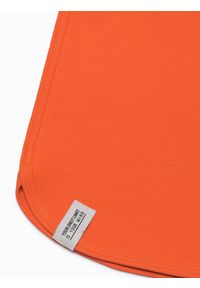 Ombre Clothing - Szorty męskie dresowe wykończone lamówka - pomarańczowe V5 - Rozmiar: M. Kolor: pomarańczowy. Materiał: dresówka. Wzór: ze splotem #6