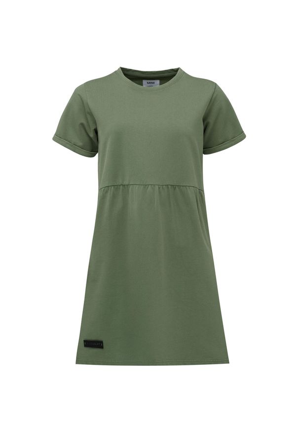 WOMEN'S HEALTH - Sukienka LOAP Denisa denim zielona S. Kolor: zielony. Materiał: denim. Sezon: lato. Typ sukienki: sportowe. Styl: sportowy