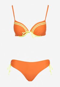 Renee - Pomarańczowe Bikini z Kokardką i Usztywnianym Biustonoszem Cleviana. Kolor: pomarańczowy