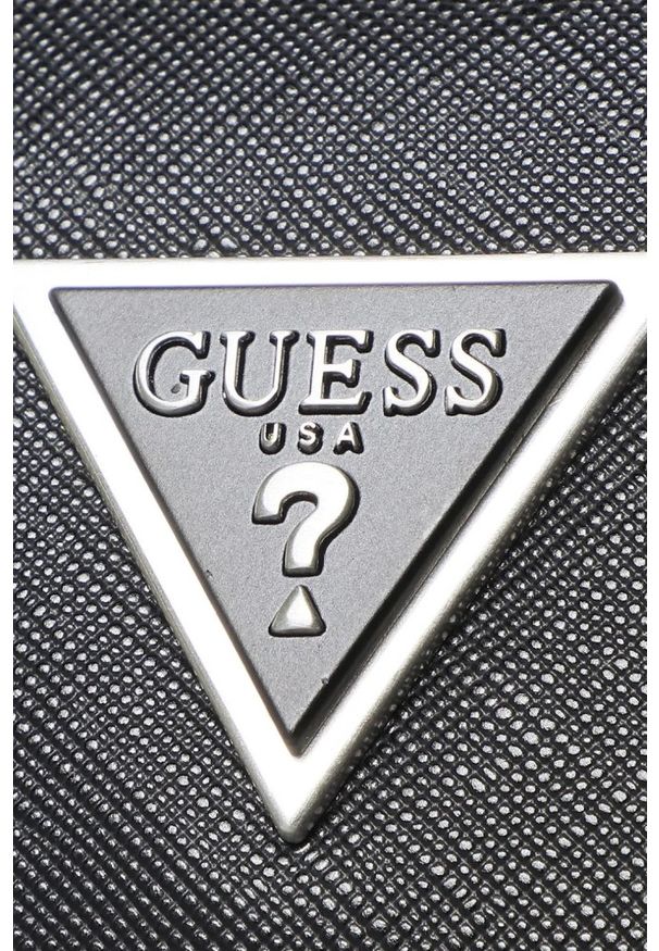Guess - GUESS Czarna męska torba podróżna Milano. Kolor: czarny. Materiał: skóra ekologiczna