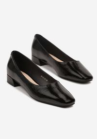 Renee - Czarne Czółenka Lakierowane Vices z Wkładką ze Skóry Naturalnej Naliorelle. Okazja: na co dzień. Kolor: czarny. Materiał: skóra, lakier. Styl: casual, elegancki #4