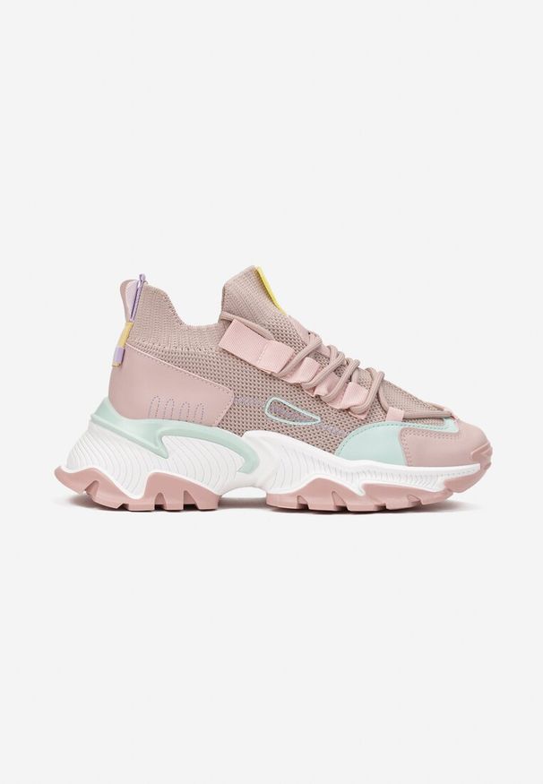 Born2be - Różowe Sneakersy Orilea. Kolor: różowy. Materiał: materiał. Szerokość cholewki: normalna. Wzór: aplikacja