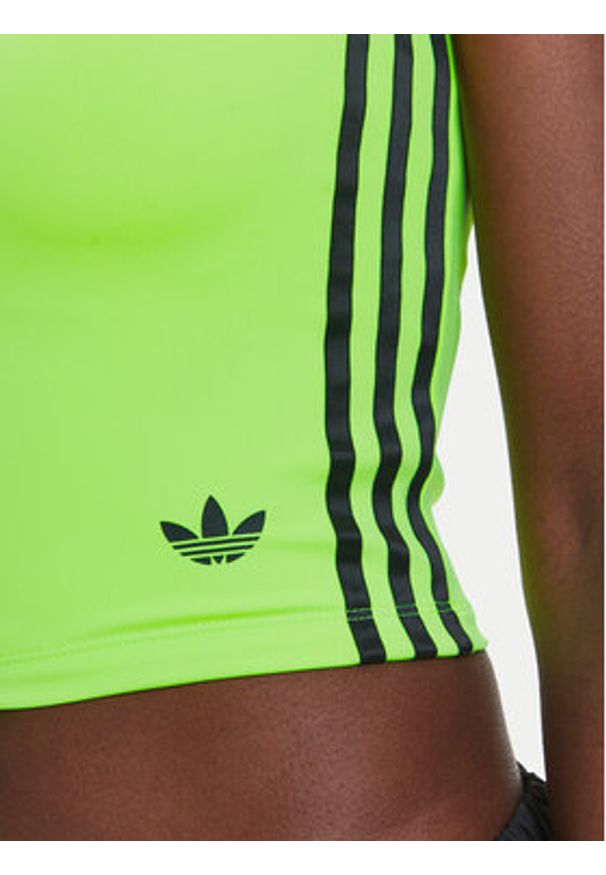 Adidas - adidas Top adicolor 3-Stripes JX7719 Zielony Slim Fit. Kolor: zielony. Materiał: syntetyk