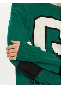 Guess Jeans Sweter W4BR11 Z3HN2 Zielony Regular Fit. Kolor: zielony. Materiał: syntetyk, wełna