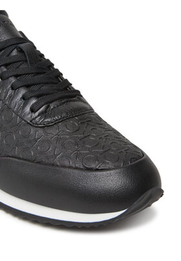 Calvin Klein Sneakersy Runner Lace Up Mono Pu HW0HW02574 Czarny. Kolor: czarny. Materiał: skóra