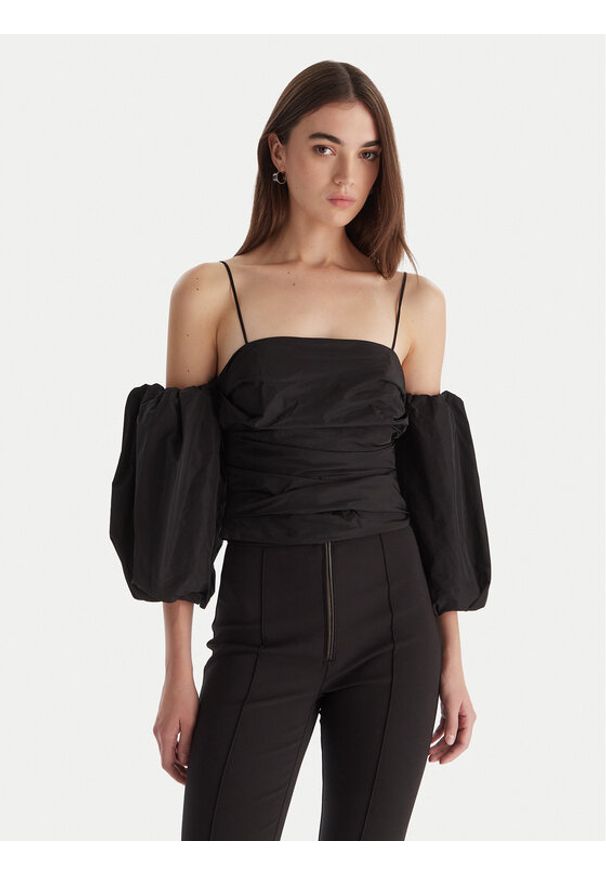 Pinko - PINKO Bluzka Taffeta 105552 Y3LE Czarny Regular Fit. Kolor: czarny. Materiał: syntetyk