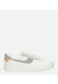 Casu - Białe buty sportowe sznurowane casu k298 /8. Kolor: srebrny, wielokolorowy, biały