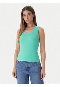 Tommy Jeans Top Essential DW0DW20673 Zielony Regular Fit. Kolor: zielony. Materiał: bawełna #1