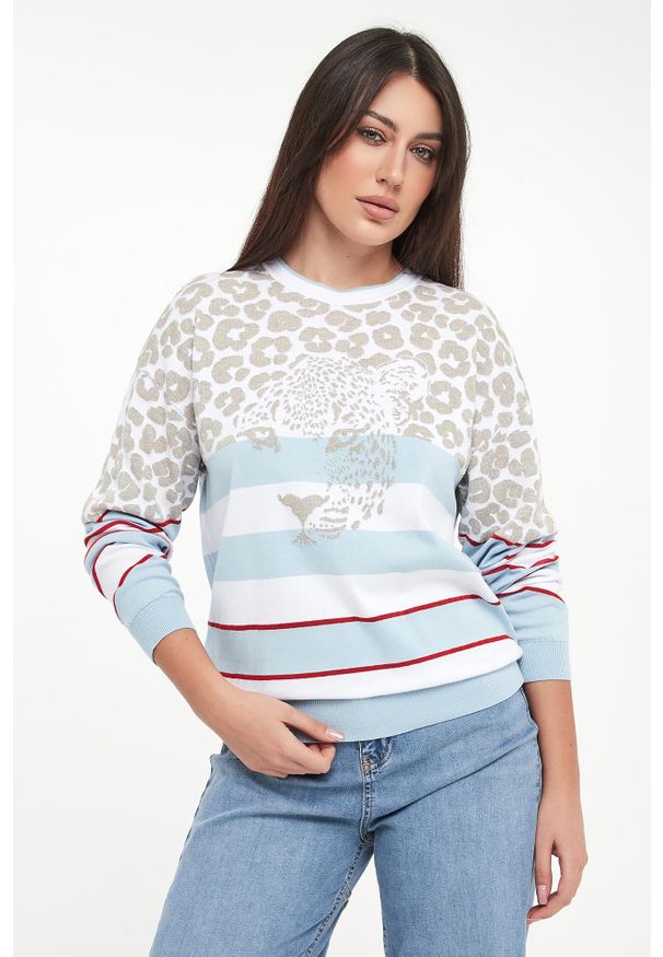 Sportalm - Sweter damski z wzorem zwierzęcym SPORTALM. Wzór: motyw zwierzęcy
