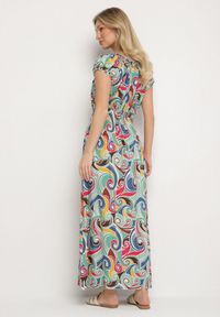 Born2be - Jasnozielona Bawełniana Sukienka z Abstrakcyjnym Wzorem i Gumką w Pasie Orralisa. Okazja: na co dzień. Kolor: zielony. Materiał: bawełna. Typ sukienki: rozkloszowane, proste. Styl: klasyczny, casual, elegancki #3