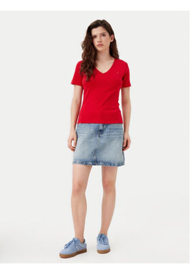 TOMMY HILFIGER - Tommy Hilfiger T-Shirt New Cody WW0WW40584 Czerwony Slim Fit. Kolor: czerwony. Materiał: bawełna