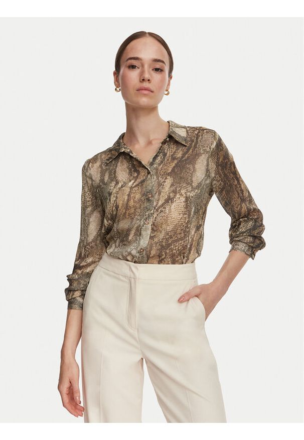 Guess Koszula W6YH68 W3212 Zielony Regular Fit. Kolor: zielony. Materiał: syntetyk