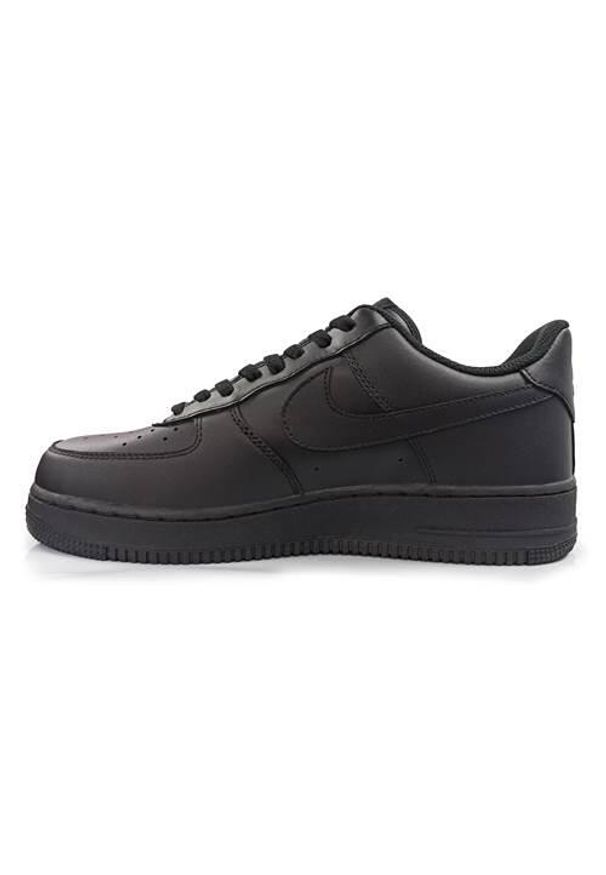 Buty do chodzenia dla dzieci Nike Air Force 1 Low GS. Zapięcie: sznurówki. Kolor: czarny. Materiał: syntetyk, tkanina, materiał. Szerokość cholewki: normalna. Model: Nike Air Force. Sport: turystyka piesza