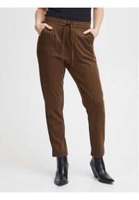 Fransa Spodnie materiałowe 20610972 Brązowy Regular Fit. Kolor: brązowy. Materiał: wiskoza
