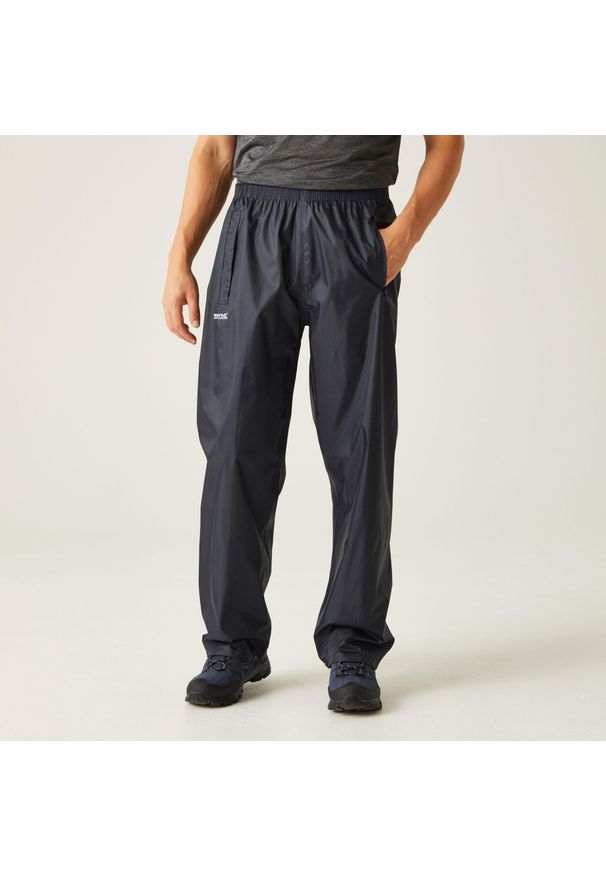 Stormbreak Regatta męskie turystyczne spodnie przeciwdeszczowe. Kolor: niebieski. Materiał: poliester. Sezon: lato. Sport: turystyka piesza