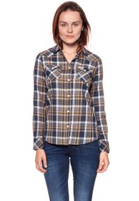 Wrangler - KOSZULA WRANGLER CHECK SHIRT DUSTY OLIVE W5240LU45. Wzór: kratka