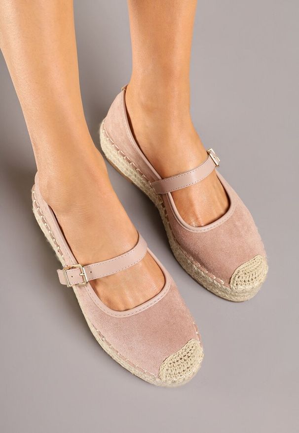 Born2be - Różowe Espadryle Ozdobione Paskiem i Plecionką Fevandre. Okazja: na co dzień. Zapięcie: pasek. Kolor: różowy. Wzór: aplikacja. Sezon: lato, wiosna. Styl: elegancki, casual