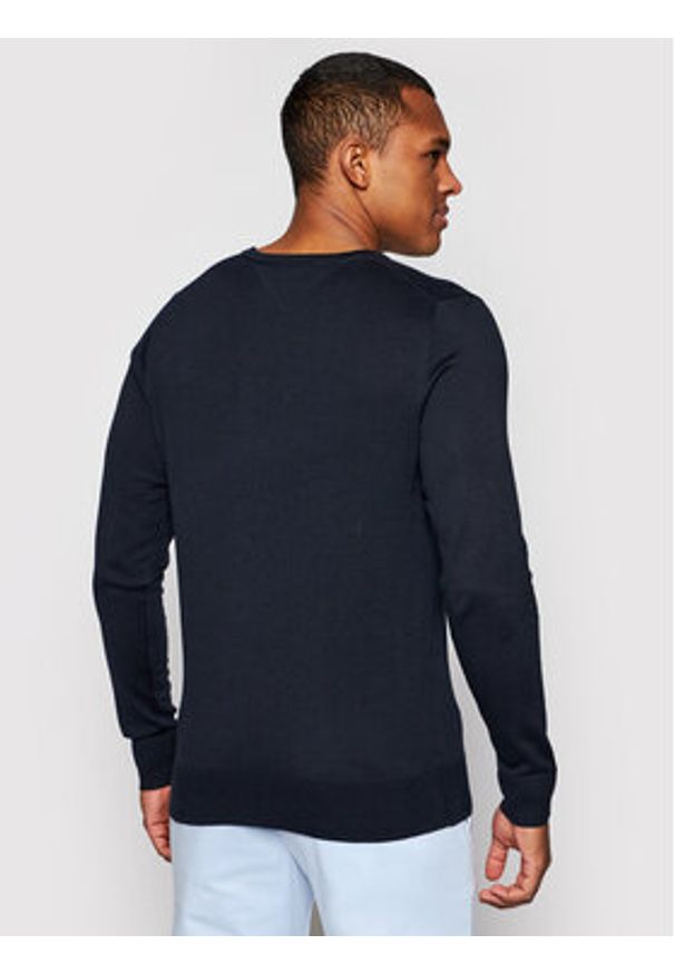 TOMMY HILFIGER - Tommy Hilfiger Sweter MW0MW04979 Granatowy Regular Fit. Kolor: niebieski. Materiał: bawełna