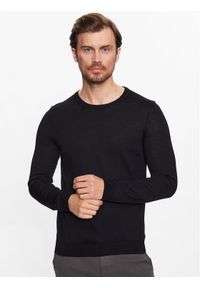 BOSS - Boss Sweter 50468239 Czarny Slim Fit. Kolor: czarny. Materiał: wełna