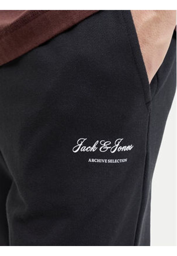 Jack & Jones Spodnie dresowe Gordon 12288641 Czarny Regular Fit. Kolor: czarny. Materiał: bawełna