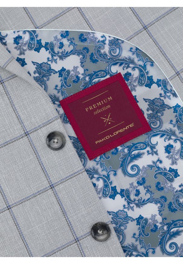 Pako Lorente - PAKO LORENTE – Szara marynarka casualowa. Okazja: na co dzień. Kolor: szary. Materiał: poliester, wełna, bawełna. Styl: casual