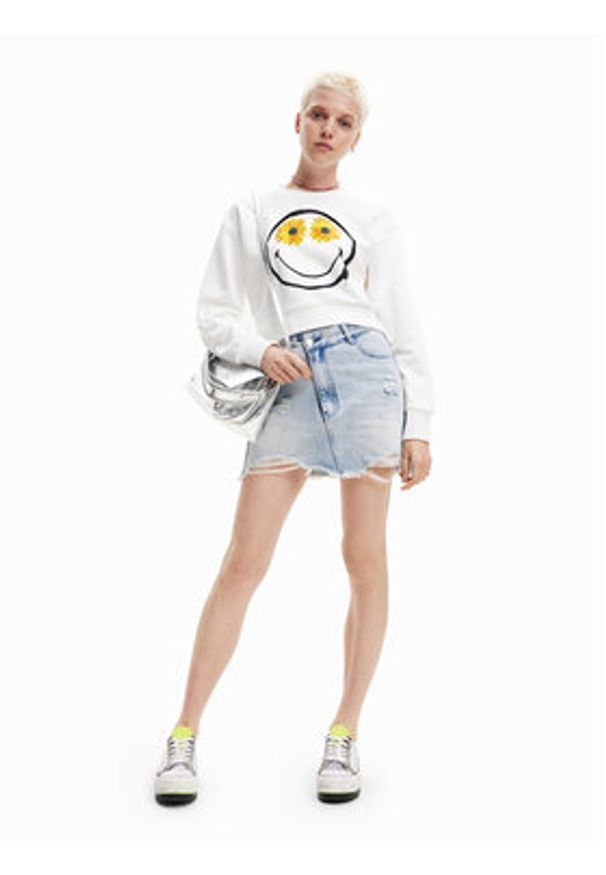 Desigual Bluza 23SWSK44 Écru Regular Fit. Materiał: bawełna