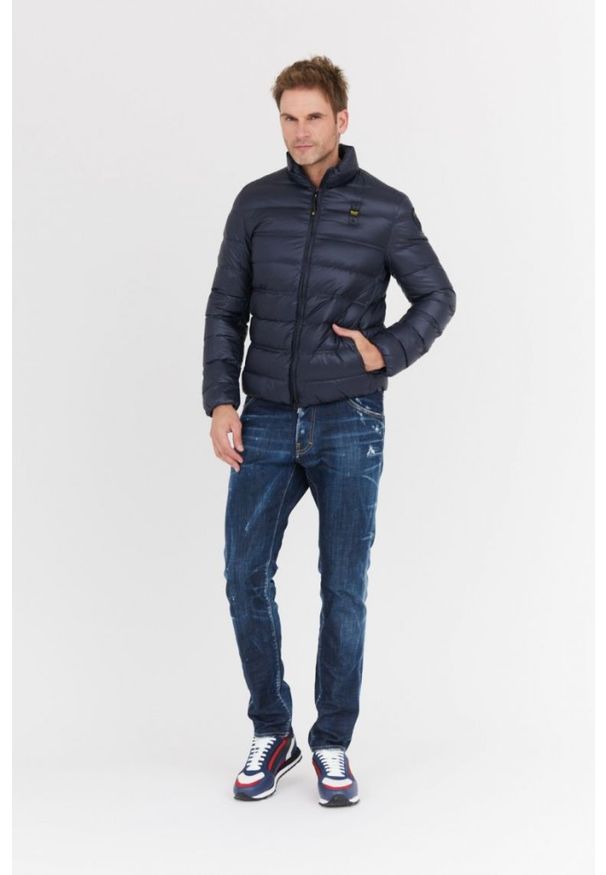 Blauer USA - BLAUER Granatowa puchowa kurtka męska Seth. Kolor: niebieski. Materiał: puch