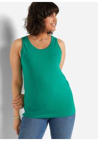 bonprix - Długi top z czystej bawełny (5 sztuk). Kolor: zielony. Materiał: bawełna. Długość: długie. Wzór: melanż, jednolity, gładki #1