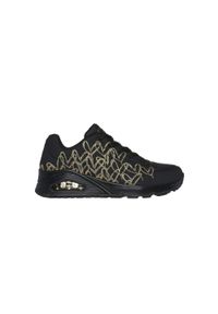 skechers - Buty damskie SKECHERS Jcrown Uno Heart color metallic. Kolor: czarny. Model: Skechers Sport. Sport: turystyka piesza