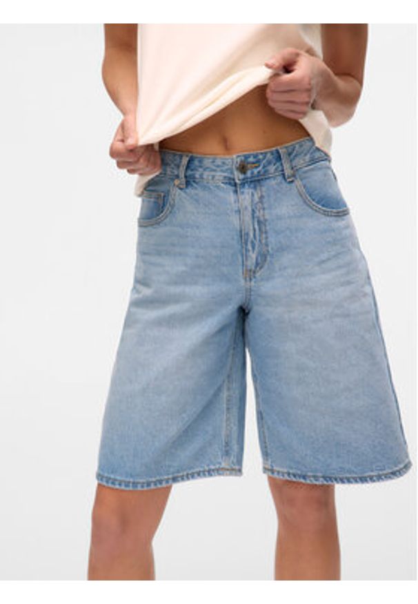 Vero Moda Szorty jeansowe Raila 10334376 Niebieski Loose Fit. Kolor: niebieski. Materiał: bawełna