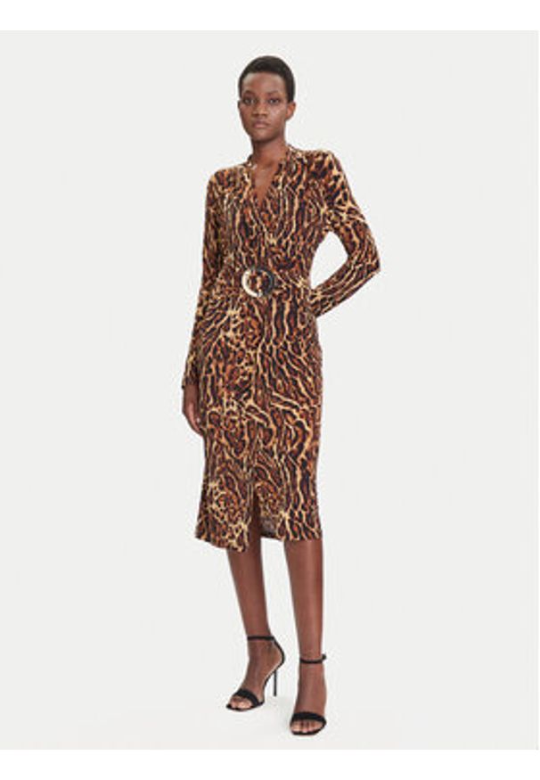 Joseph Ribkoff Sukienka koktajlowa 253091 Brązowy Slim Fit. Kolor: brązowy. Materiał: syntetyk. Styl: wizytowy