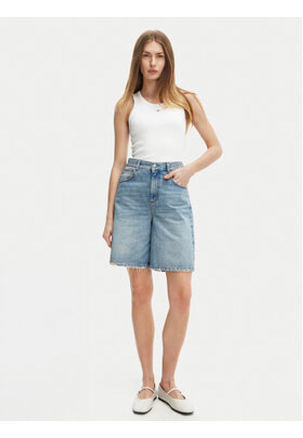 Marella Szorty jeansowe Short 2513141024 Niebieski Regular Fit. Kolor: niebieski. Materiał: bawełna