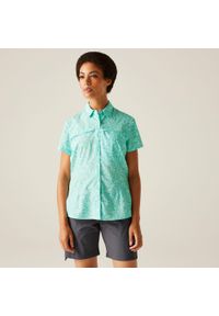 Regatta - Travel Packaway damska koszula z krótkim rękawem. Kolor: biały. Materiał: materiał. Długość rękawa: krótki rękaw. Długość: krótkie. Sport: turystyka piesza #1