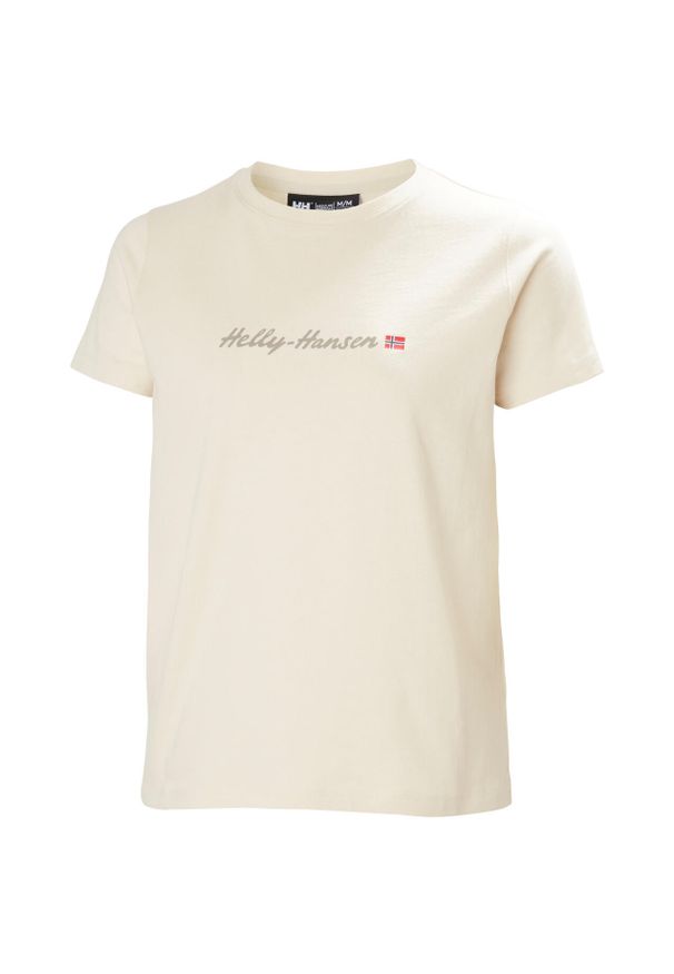 Koszulka damska Helly Hansen Core Graphic 2.0. Kolor: beżowy, wielokolorowy, biały. Materiał: bawełna