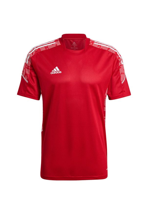 Adidas - Koszulka męska adidas Condivo 21 Training Jersey Primeblue. Kolor: biały, czerwony, wielokolorowy. Materiał: jersey