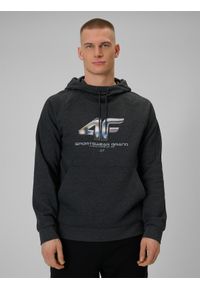 4f - 4F Bluza dresowa nierozpinana z kapturem męska - szara M. Okazja: na co dzień. Typ kołnierza: kaptur. Kolor: szary. Materiał: dresówka. Styl: casual, klasyczny