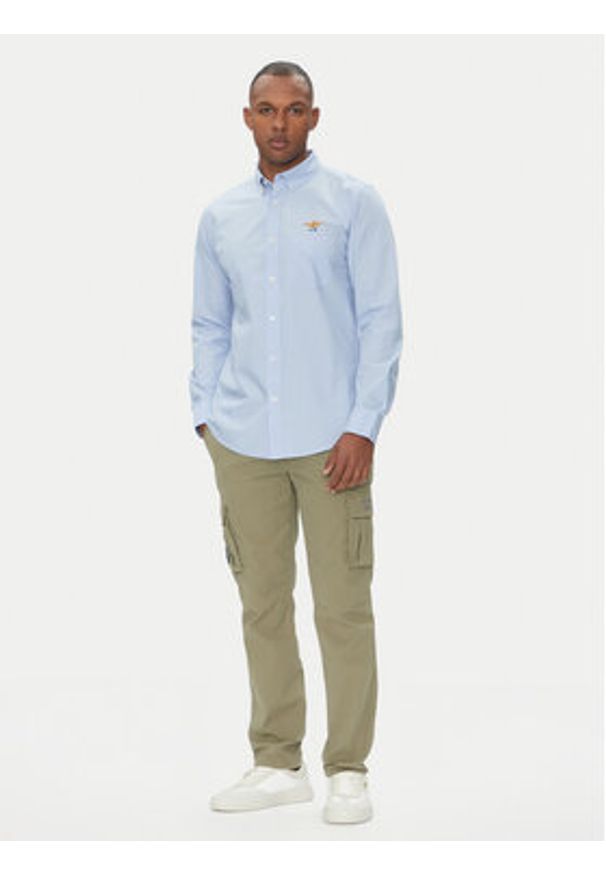 Aeronautica Militare Koszula 251CA1277CT3532 Niebieski Regular Fit. Kolor: niebieski. Materiał: bawełna