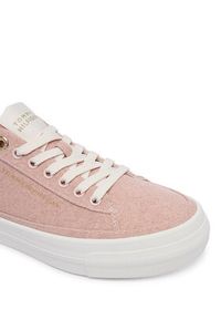 TOMMY HILFIGER - Tommy Hilfiger Sneakersy Washed Canvas Platform Trainers FW0FW09172 Różowy. Kolor: różowy. Materiał: materiał. Obcas: na platformie #6