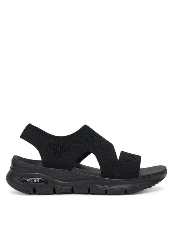 skechers - Skechers Sandały Arch Fit-Brightest Day 119458/BBK Czarny. Kolor: czarny. Materiał: materiał