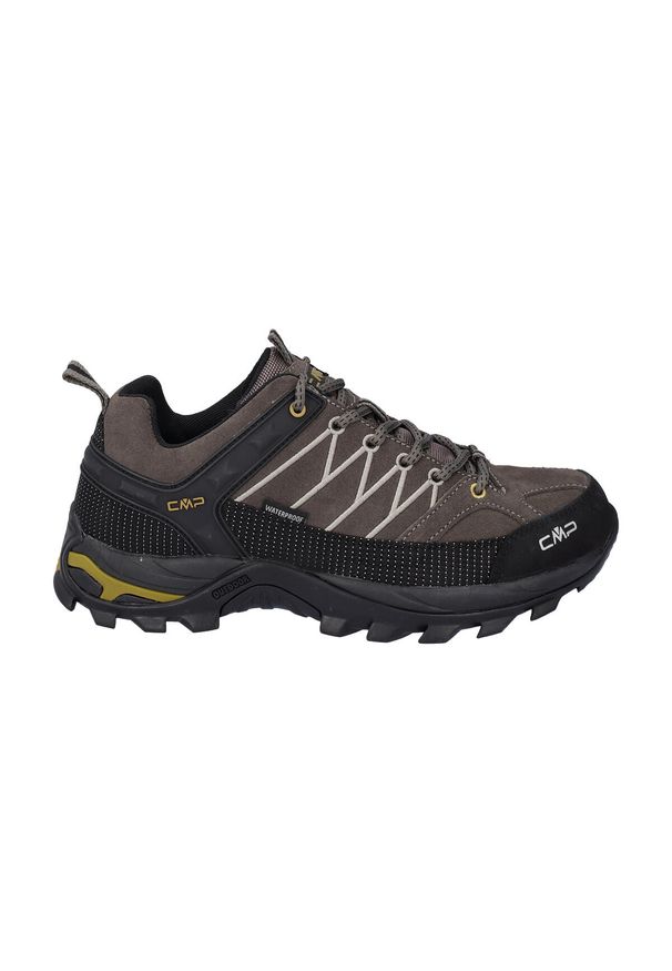 Niskie buty trekkingowe CMP Rigel waterprof. Kolor: zielony, wielokolorowy, brązowy. Materiał: tkanina, guma, skóra. Sport: turystyka piesza