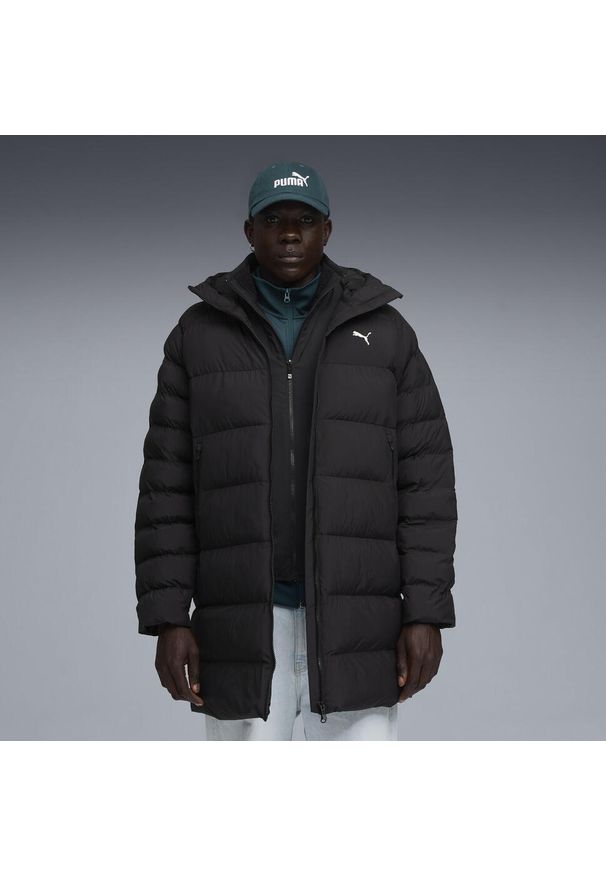 Puma - Męska parka z kapturem Mono PUMA Black. Typ kołnierza: kaptur. Kolor: czarny. Materiał: puch. Sport: turystyka piesza