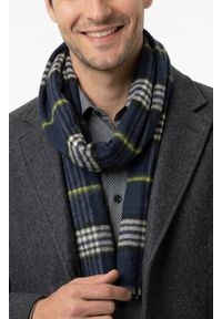 V. Fraas - Szalik Miękki Granatowy w Kratkę, Firmy V.Fraas -Cashmink- Elegancki, Męski. Kolor: niebieski. Materiał: syntetyk, materiał, wełna, poliakryl, tkanina, poliester, bawełna. Wzór: kratka. Sezon: lato. Styl: elegancki #2