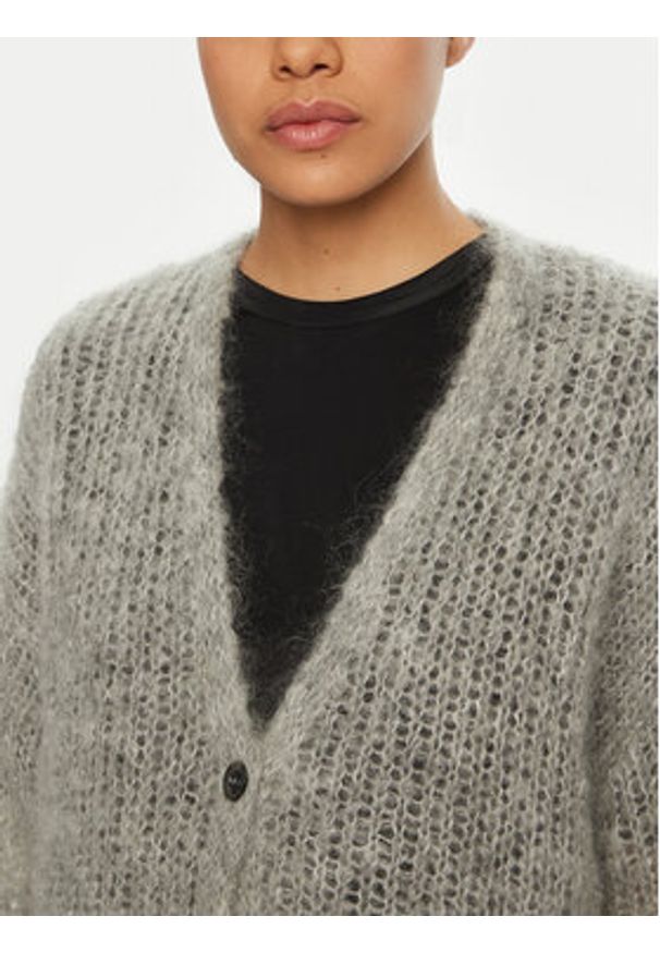 Weekend Max Mara Kardigan Pontiac 2515341031 Szary Oversize. Kolor: szary. Materiał: wełna