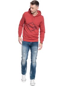 Mustang - BLUZA MUSTANG MĘSKA Printed Hoodie GARNET 1006368 7146. Typ kołnierza: kaptur. Wzór: nadruk #3