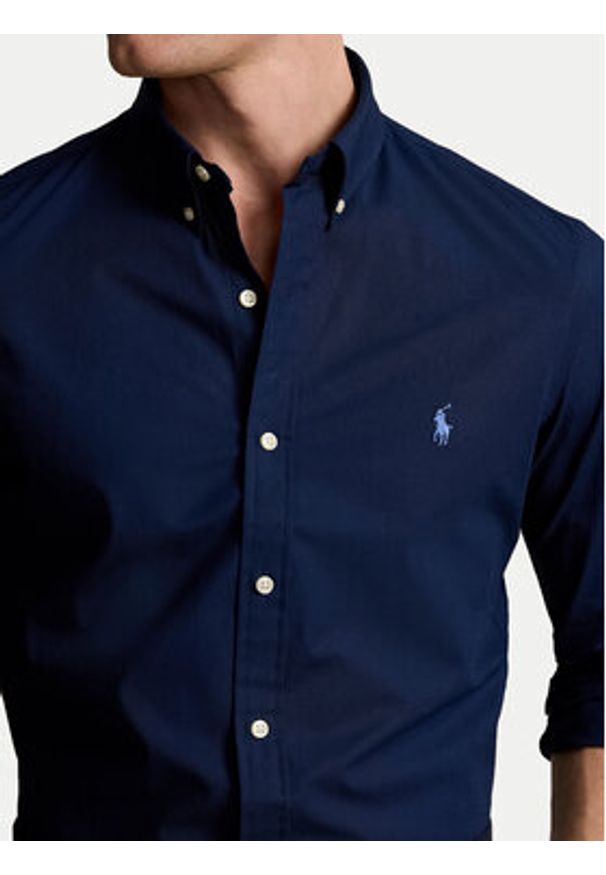 Polo Ralph Lauren Koszula 710928254001 Granatowy Slim Fit. Typ kołnierza: polo. Kolor: niebieski. Materiał: bawełna