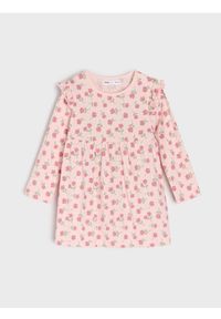 Sinsay - Sukienka dresowa ze wzorem w kwiaty - różowy. Kolor: różowy. Materiał: dresówka. Wzór: kwiaty #1